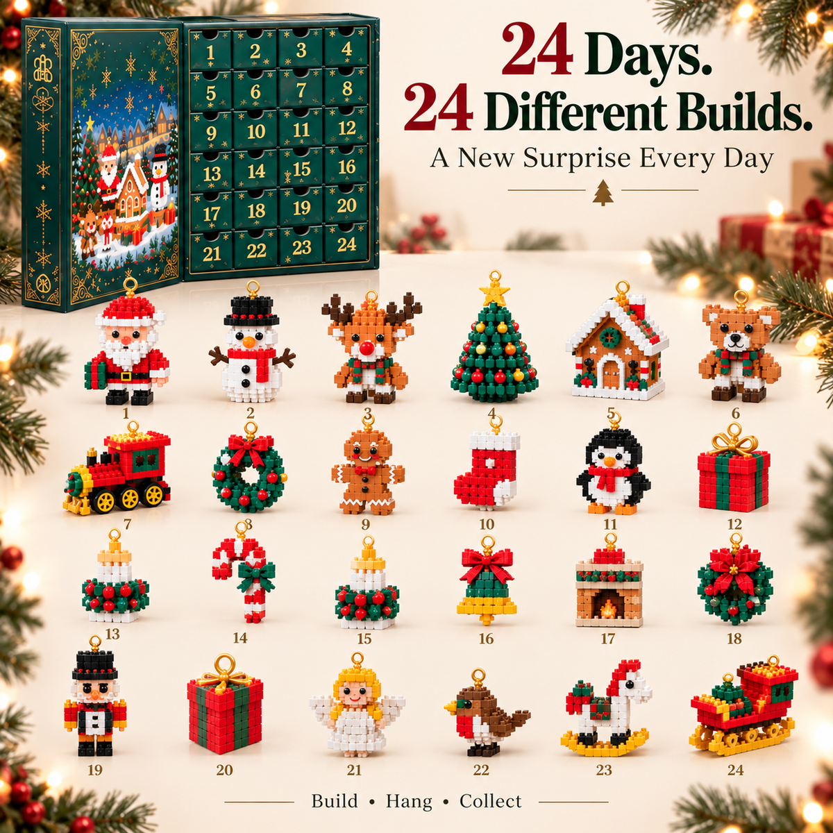 🎅🔥LAST DAY 50% OFF ✨ SVOZK® Christmas Countdown Brick Building Advent Calendar For Families