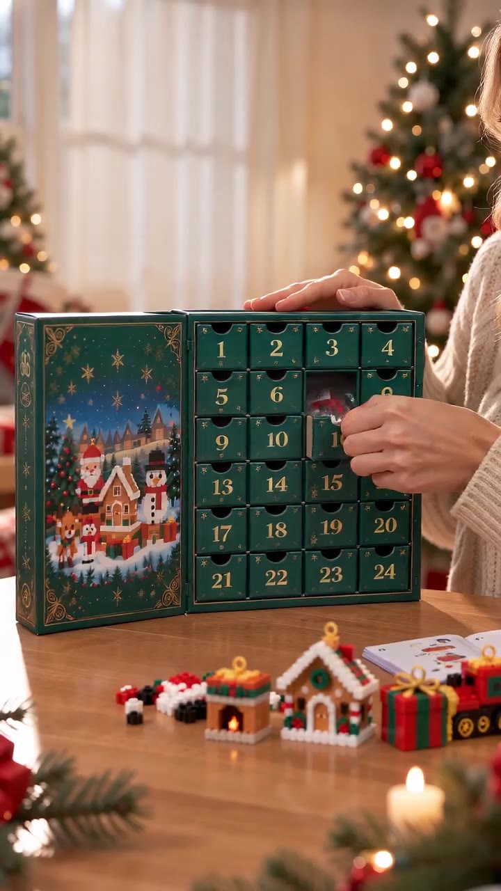 The Christmas countdown calendar before a new door is opened