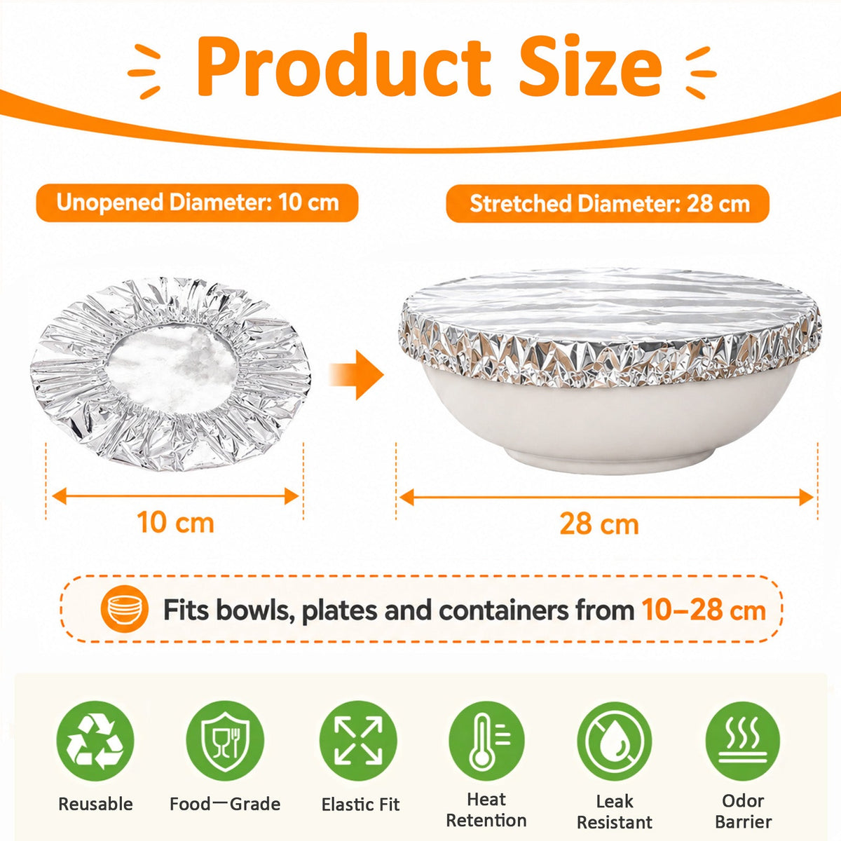🔥 70% OFF Today✨SVOZK® Reusable Elastic Foil Food Covers – Keep Food Fresh, Warm & Protected 🍽️