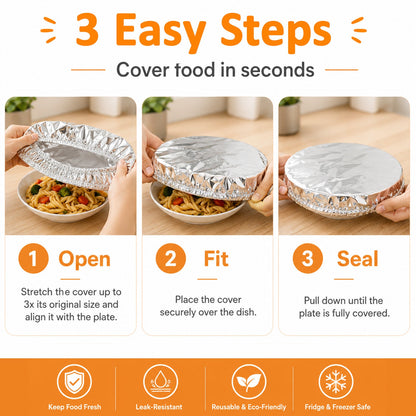 🔥 70% OFF Today✨SVOZK® Reusable Elastic Foil Food Covers – Keep Food Fresh, Warm & Protected 🍽️