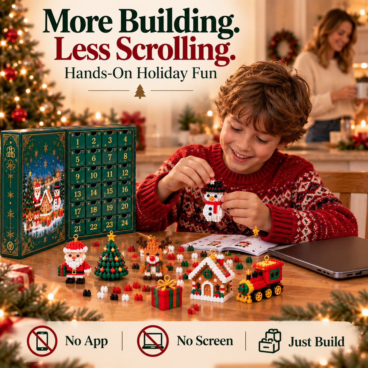 🎅🔥LAST DAY 50% OFF ✨ SVOZK® Christmas Countdown Brick Building Advent Calendar For Families