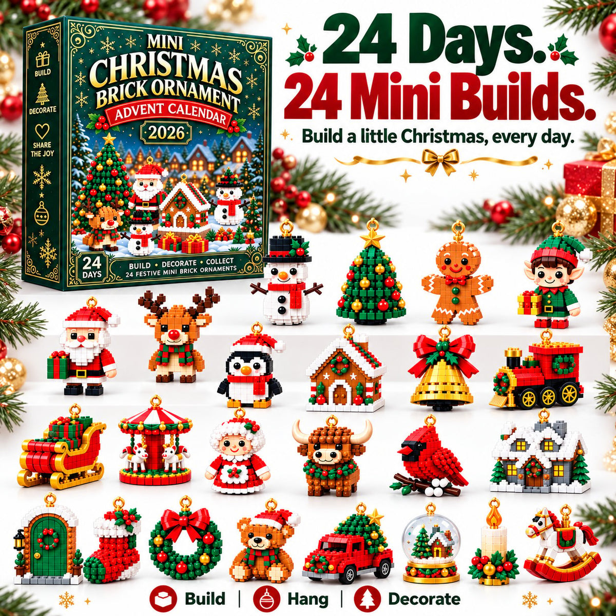 🎅🔥LAST DAY 50% OFF ✨ SVOZK® Christmas Countdown Brick Building Advent Calendar For Families