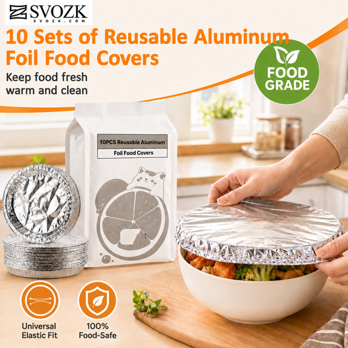 🔥 70% OFF Today✨SVOZK® Reusable Elastic Foil Food Covers – Keep Food Fresh, Warm & Protected 🍽️