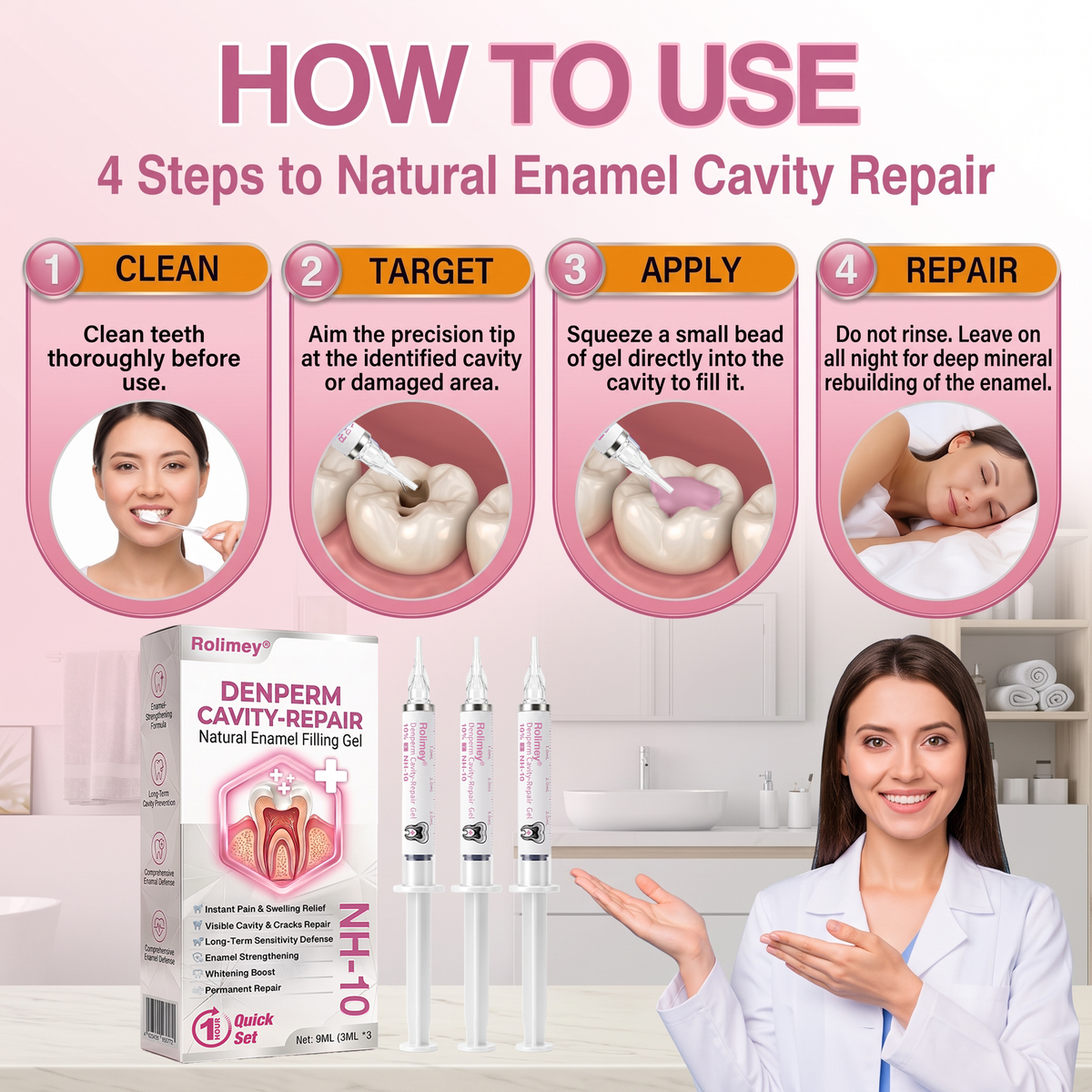 🇺🇸Trilumia® DenPerm🦷 Cavity-Repair Natural Enamel Filling Gel🌸