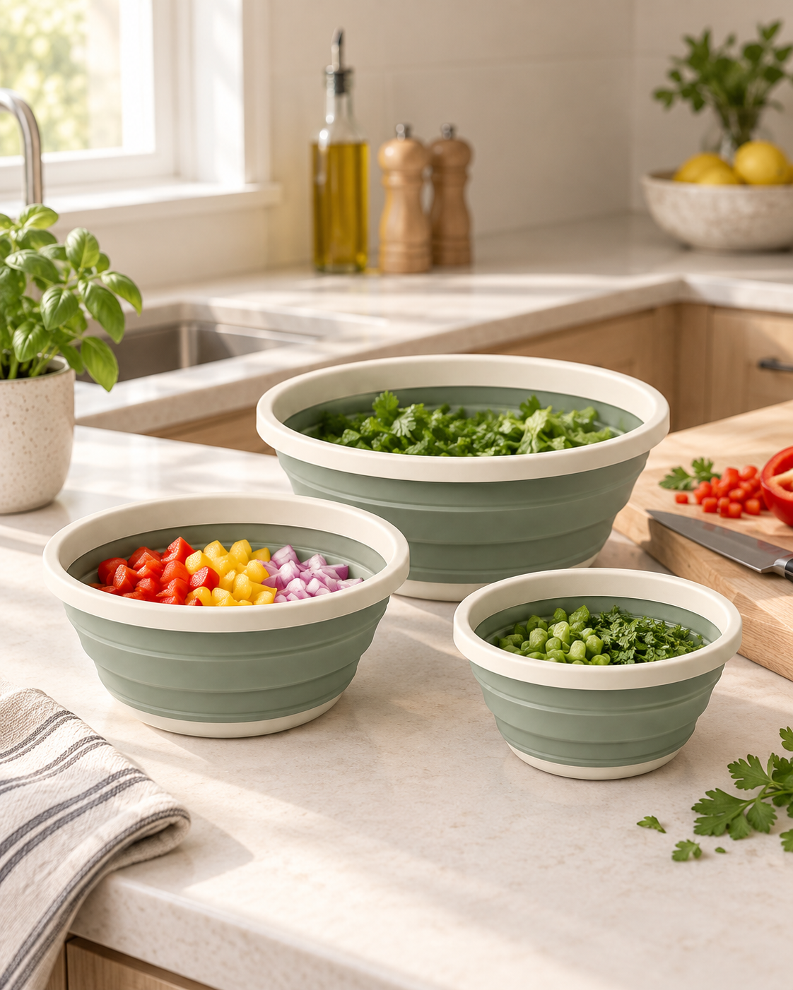 TotForge FoldPrep Collapsible Prep Bowl Set