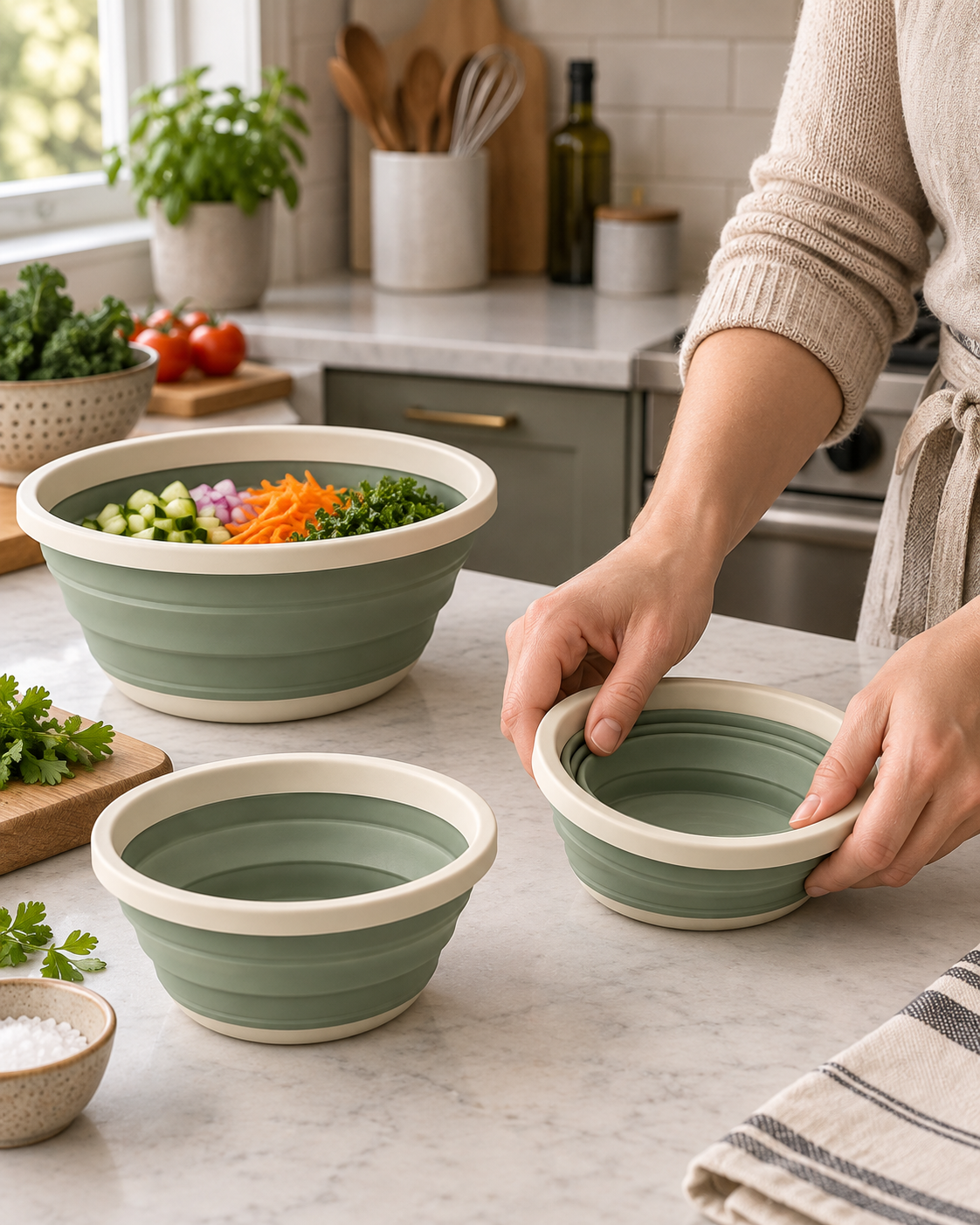 TotForge FoldPrep Collapsible Prep Bowl Set